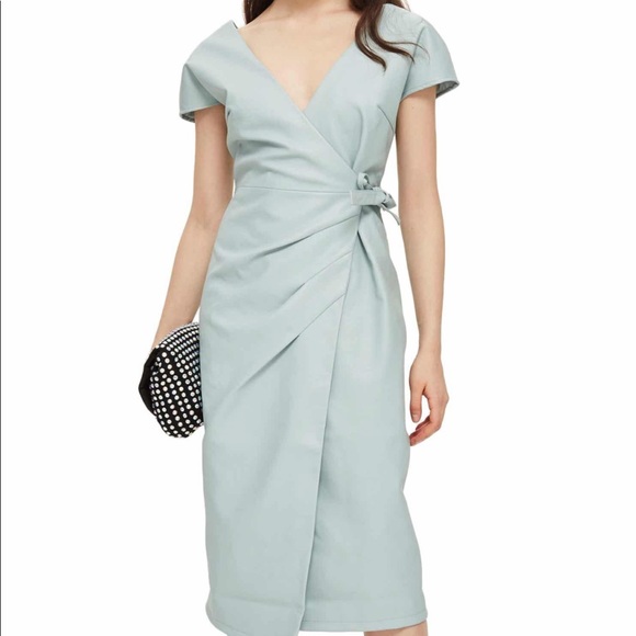 topshop leather wrap dress